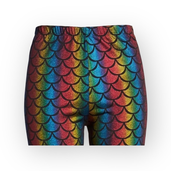 new Dolls Kill Jaded London 𓆉 Shimmer Mermaid Leggings 𓆉 Rainbow Scales S M - Picture 6 of 16